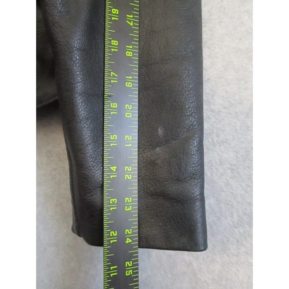 Flying Bikes Oakwood Leather Motorcycle Jacket Womens Large Black Quilted Belted